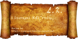 Lisznyai Károly névjegykártya