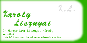 karoly lisznyai business card